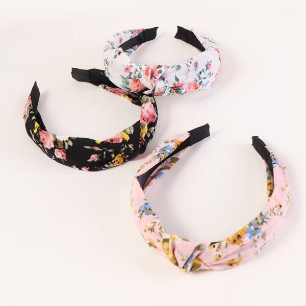 

3pcs Ditsy Floral Pattern Hair Hoop, Multicolor