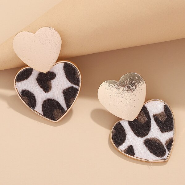 

Double Heart Drop Earrings, Multicolor