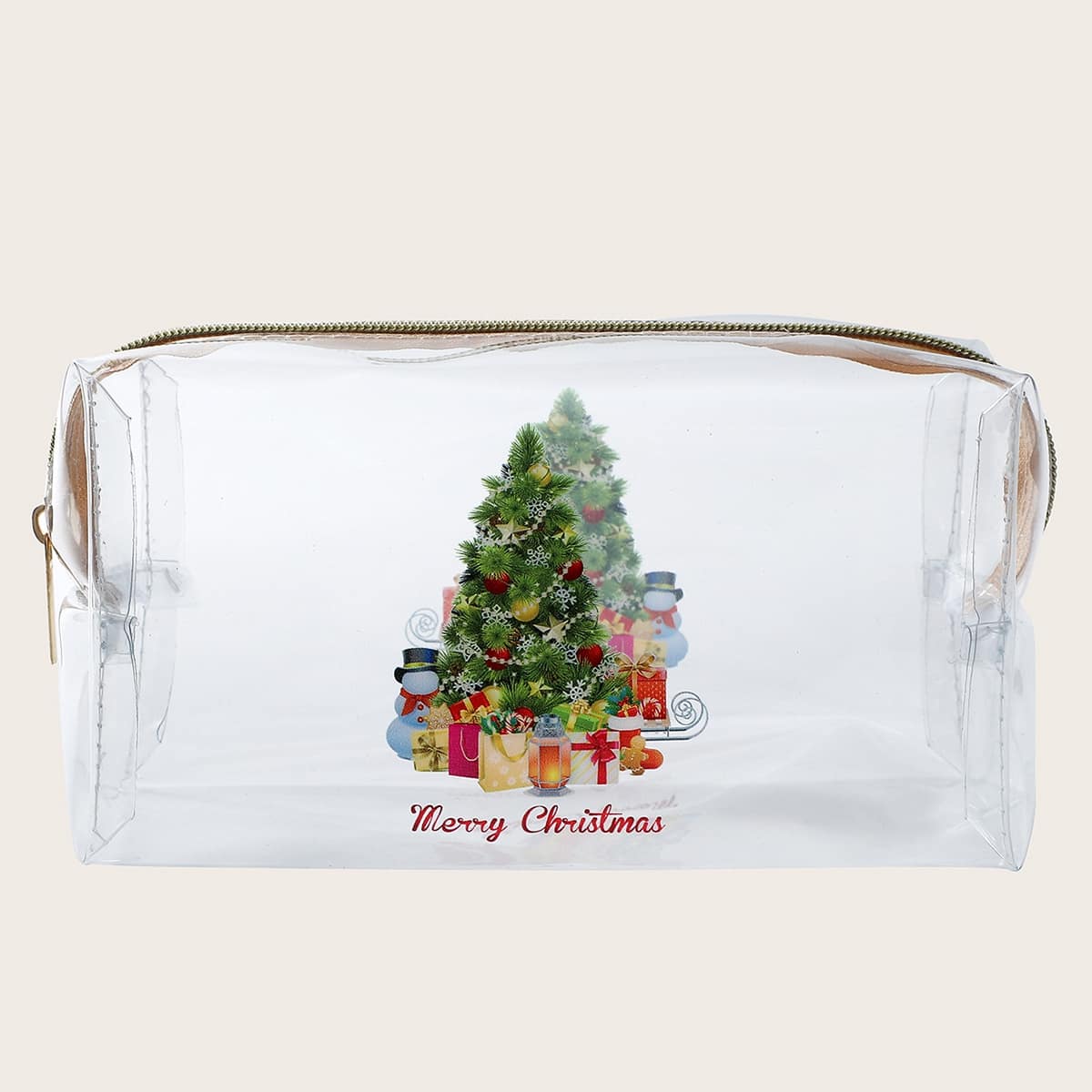 

Christmas Tree Clear Zipper Makeup Bag, Multicolor