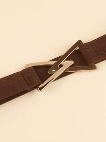 Triangle Buckle Corset Belt - Coffee Brown - View 4