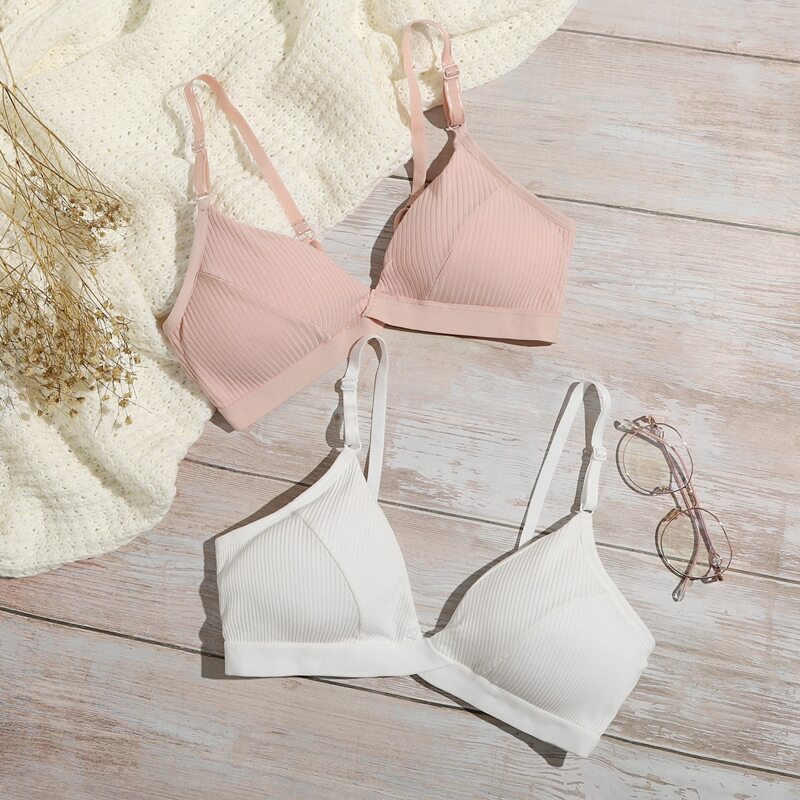

2pack Rib Bra Set, Multicolor