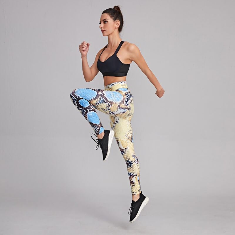 

Snakeskin Print Sports Leggings, Multicolor