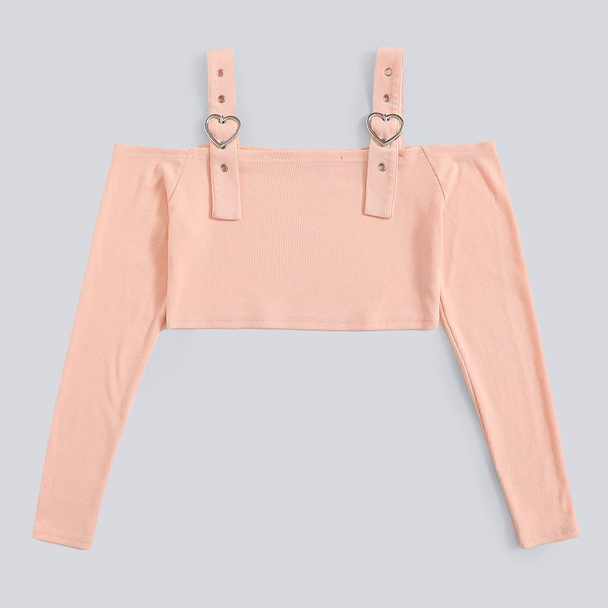 

Solid Straps Crop Top, Coral pink