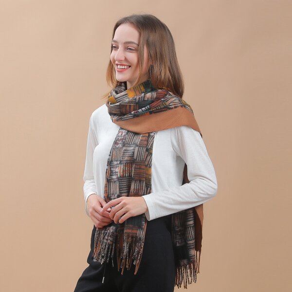 

Graphic Colorblock Scarf, Multicolor