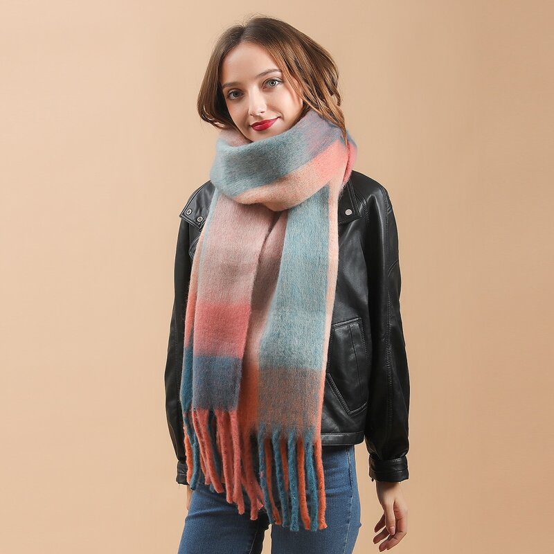 

Plaid Pattern Scarf, Multicolor