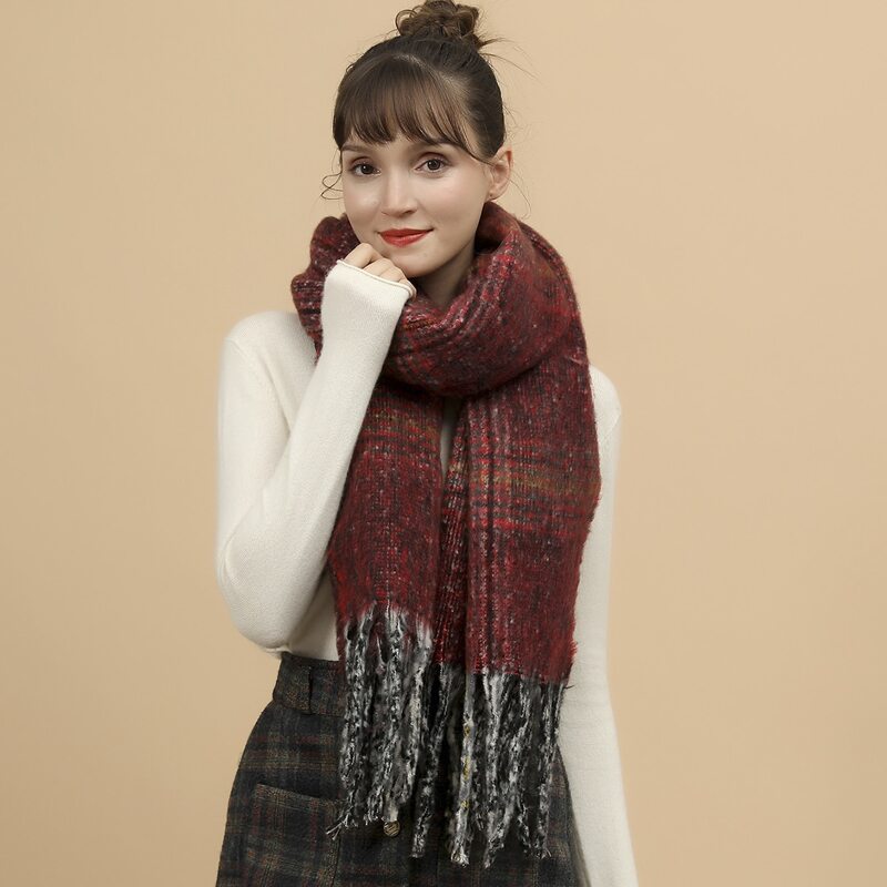 

Plaid Pattern Scarf, Red