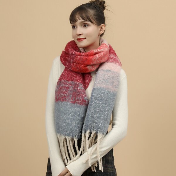 

Color Block Pattern Scarf, Multicolor