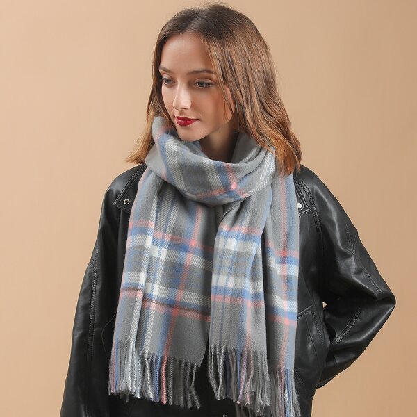 

Plaid Pattern Scarf, Multicolor