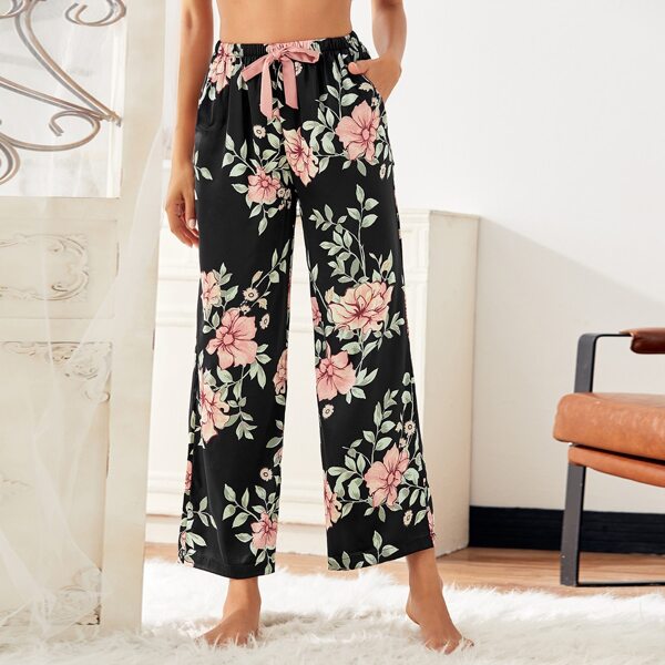 

Allover Floral Slant Pocket Night Pants, Multicolor