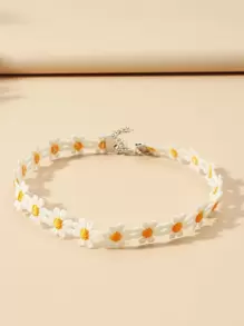 花朵裝飾頸鍊 - 彩色 - 查看 1