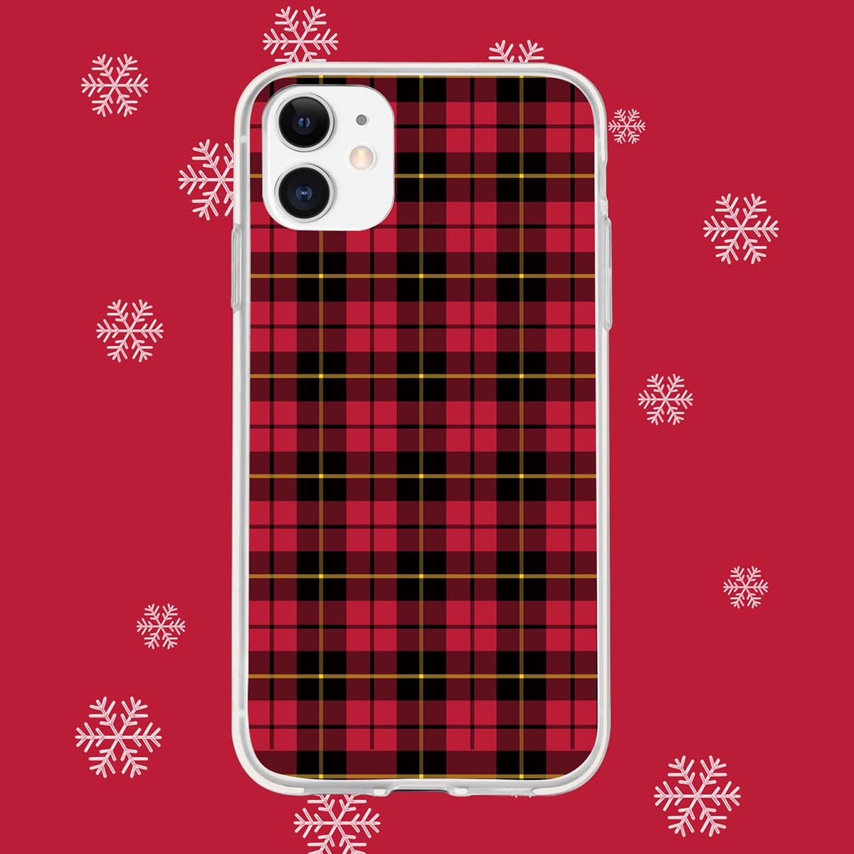 

Plaid Pattern iPhone Case, Red