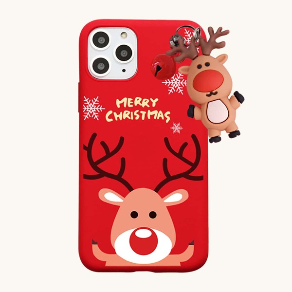 

Christmas Elk & Bell Decor Phone Case, Red