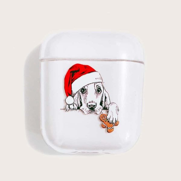 

Christmas Dog Print AirPods Case, Clear