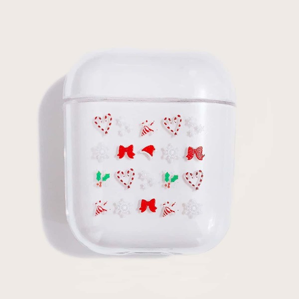 

Christmas Snowflake Print Clear Airpods Case