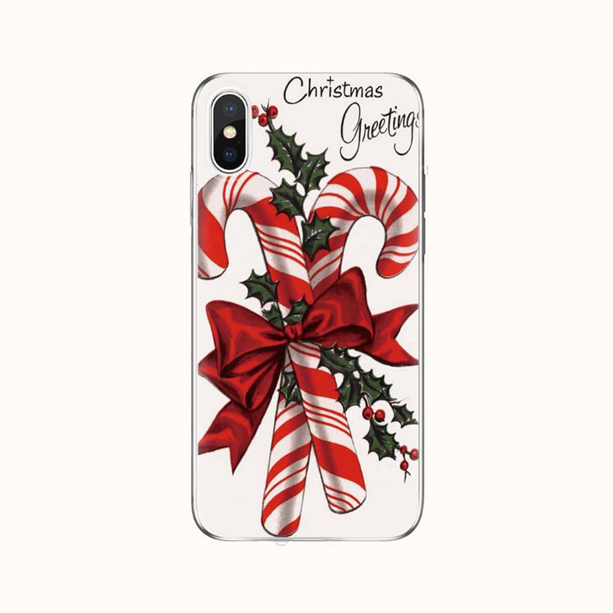 

Christmas Candy Cane Phone Case, Red
