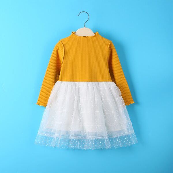 

Toddler Girls Two Tone Contrast Dobby Mesh Smock Dress, Multicolor