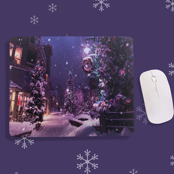 

Christmas Snowing Day Mouse Pad, Multicolor