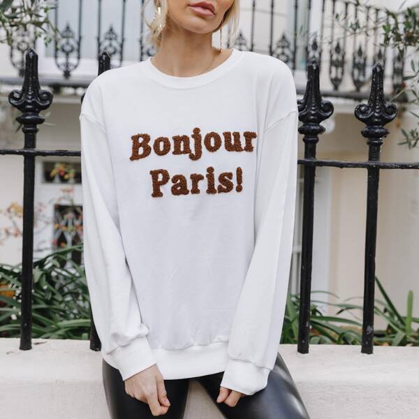 

Letter Graphic Drop Shoulder Pullover, White