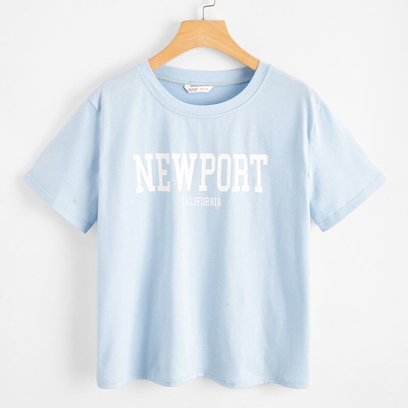 

Letter Graphic Tee, Baby blue