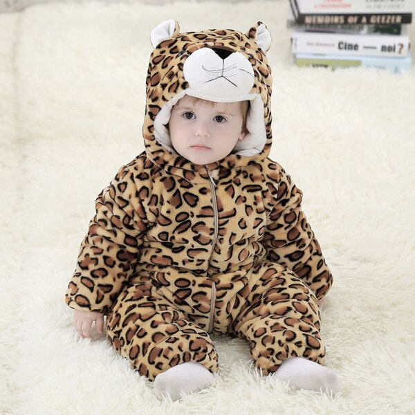 

Baby Boy Cheetah Pattern Hooded Plush Costume, Multicolor