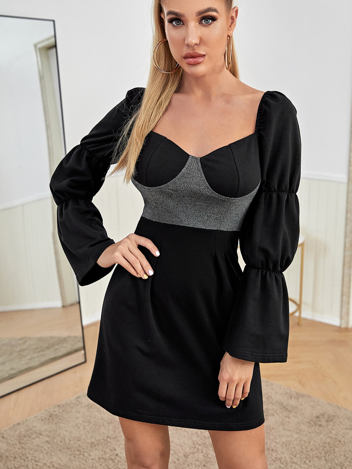 Sweetheart Neck Puff Sleeve Bustier Dress thumbnail