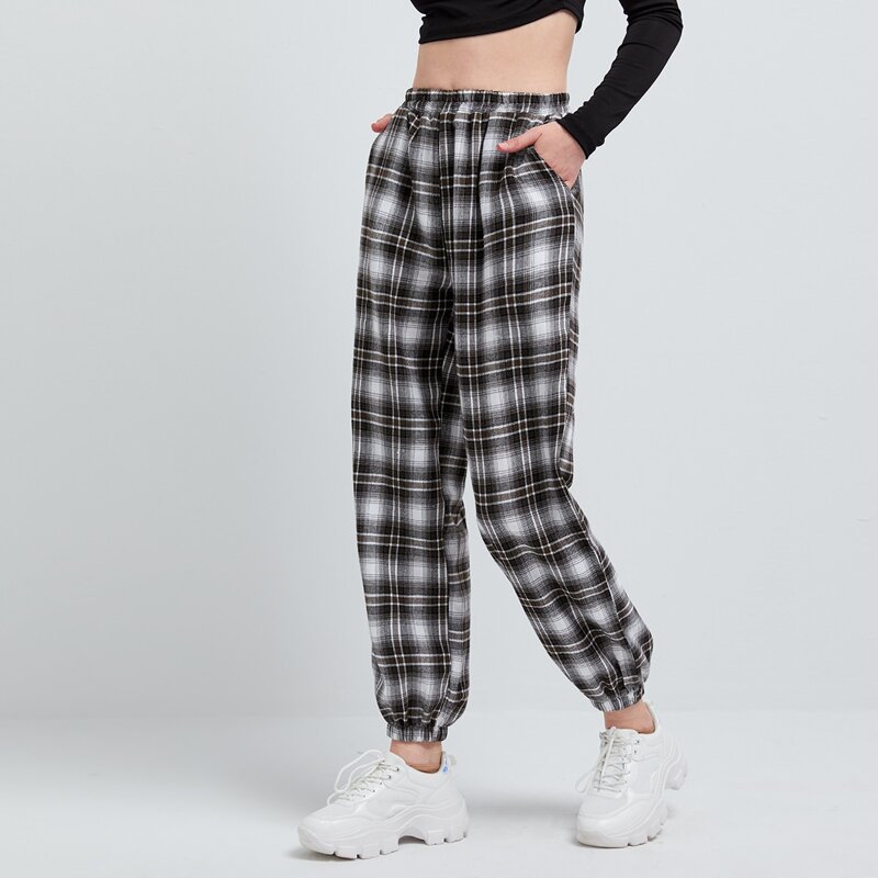 

Plaid Pattern Joggers, Multicolor