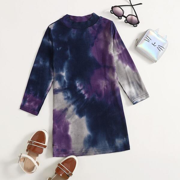 

Toddler Girls Tie Dye Rib-knit Tee Dress, Multicolor