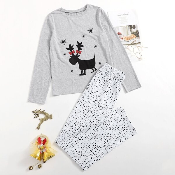 

Christmas Polka Dot Pajama Set, Multicolor