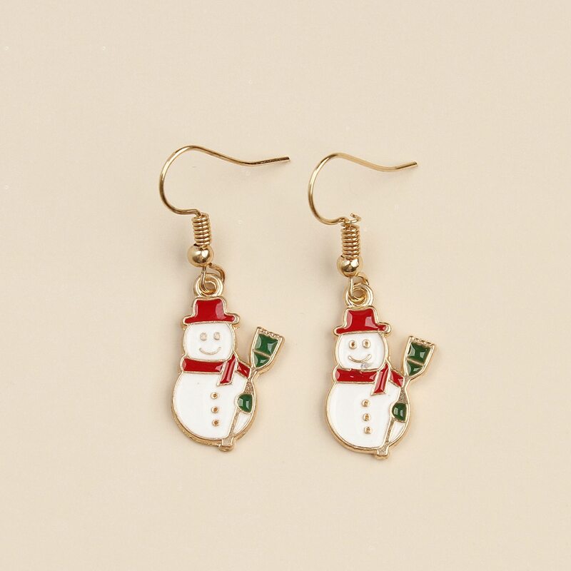 

Christmas Snowman Drop Earrings, Multicolor