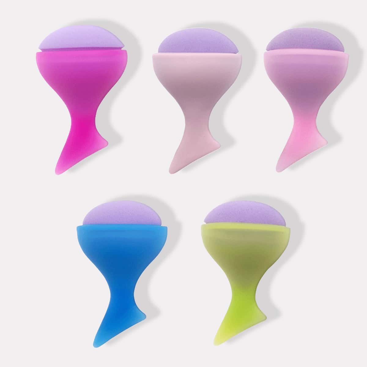 1pc Random Makeup Sponge With Handle, Multicolor