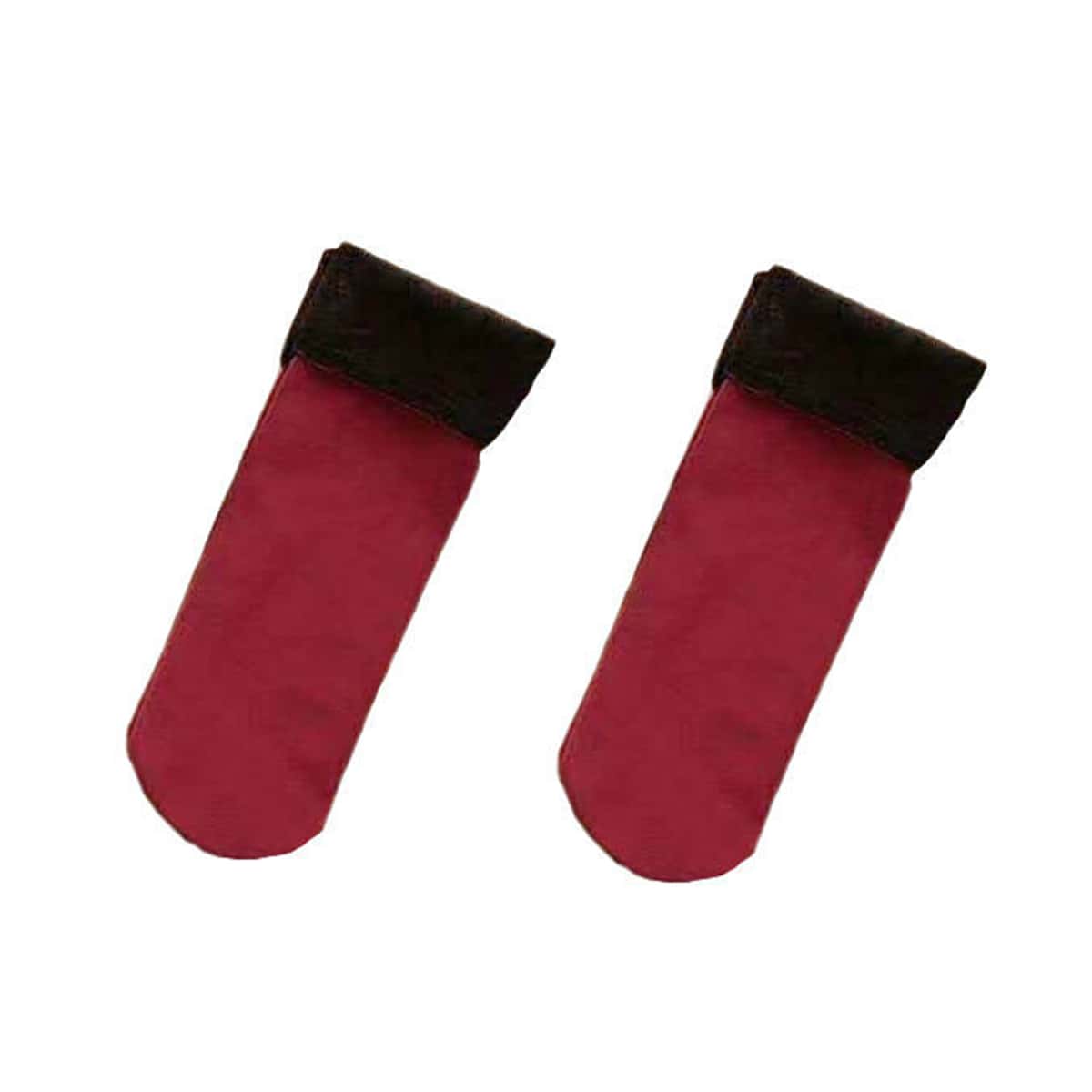 

Solid Plush Crew Socks, Burgundy