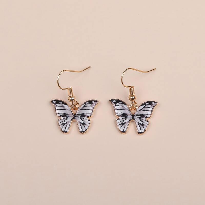 

Butterfly Drop Earrings, Multicolor