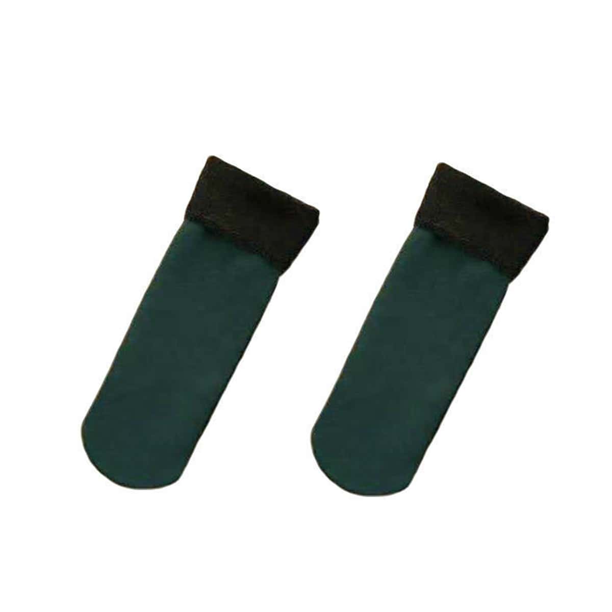 

Solid Plush Crew Socks, Dark green