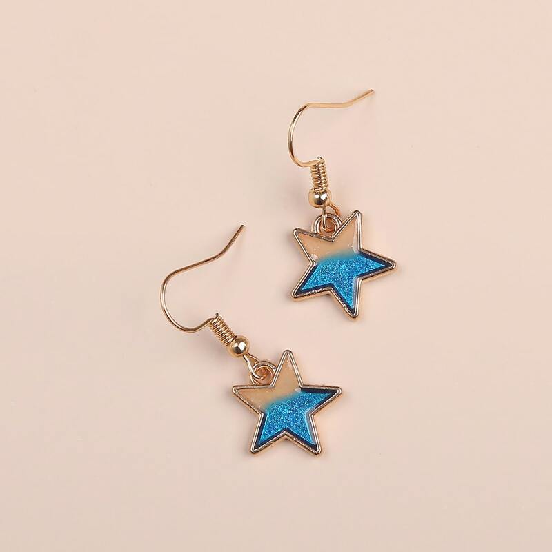 

Star Drop Earrings, Multicolor