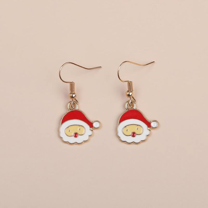 

Christmas Santa Claus Drop Earrings, Multicolor