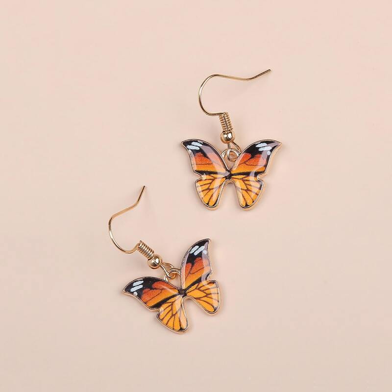 

Butterfly Drop Earrings, Multicolor