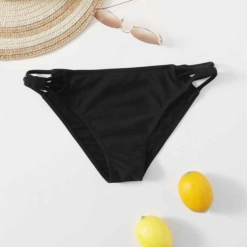 

Ladder Cut-out Bikini Bottom, Black