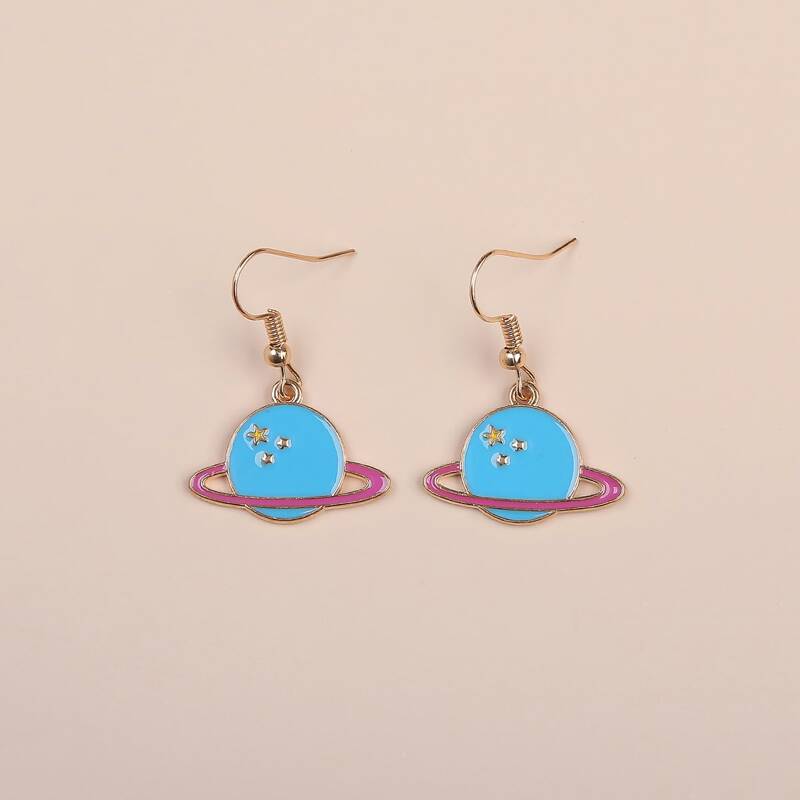 

Planet Drop Earrings, Blue