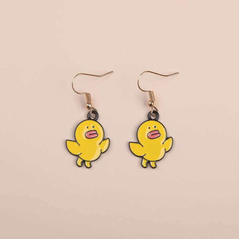 

Cartoon Chick Drop Earrings, Yellow