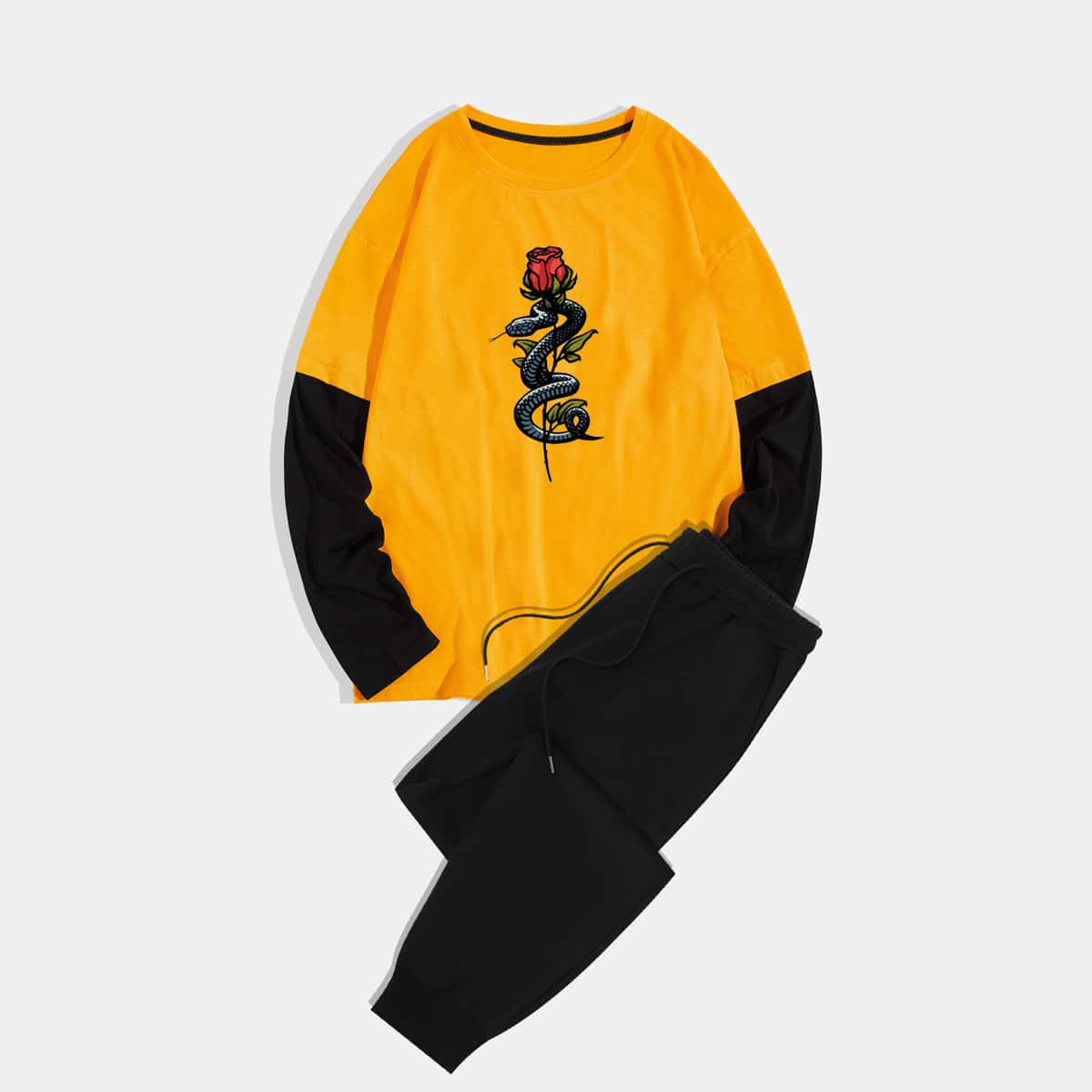 

Guys 2 In 1 Rose Graphic Tee & Sweatpants, Multicolor