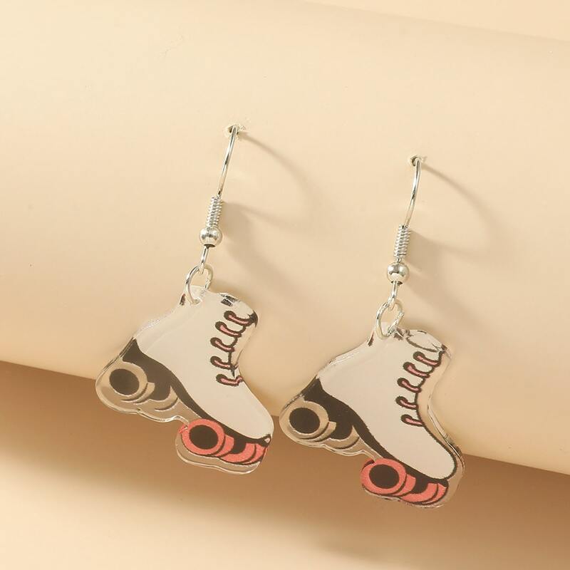

Roller Skates Drop Earrings, Silver