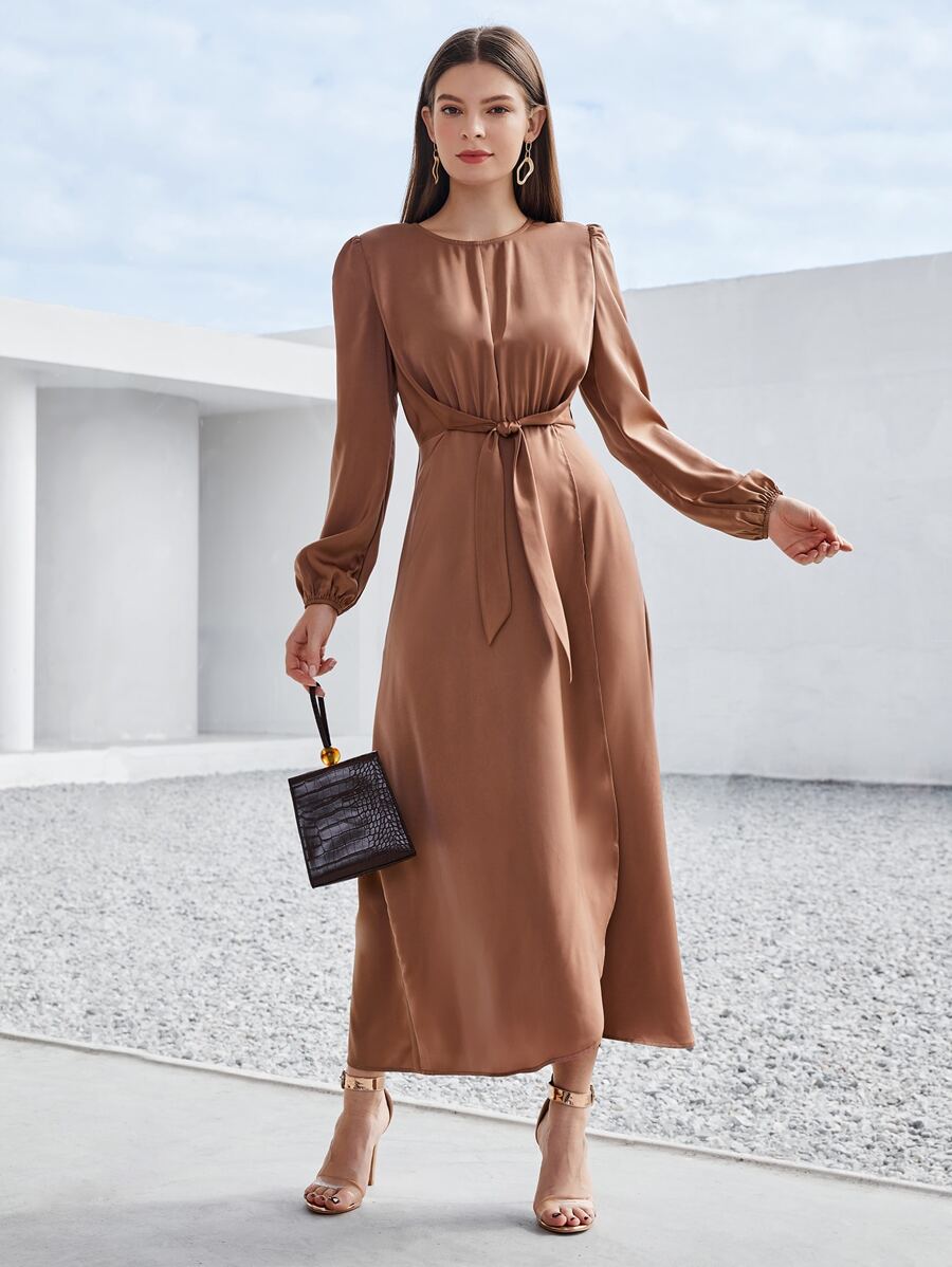 Modelyn Dress Berikat Plain Casual - Redwood - View 1