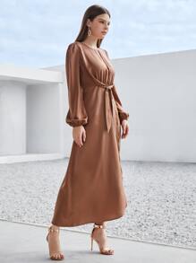 Modelyn Dress Berikat Plain Casual - Redwood - View 4