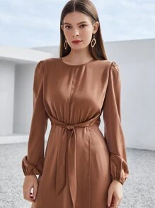 Modelyn Dress Berikat Plain Casual - Redwood - View 5