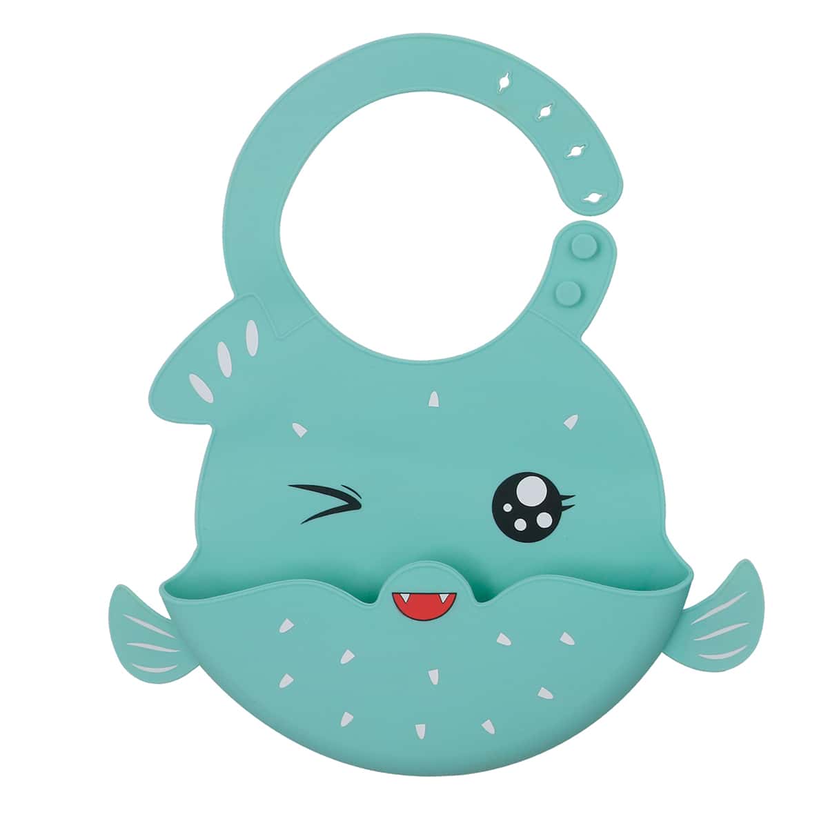 

1pc Kids Silicone Cartoon Bib, Cadet blue