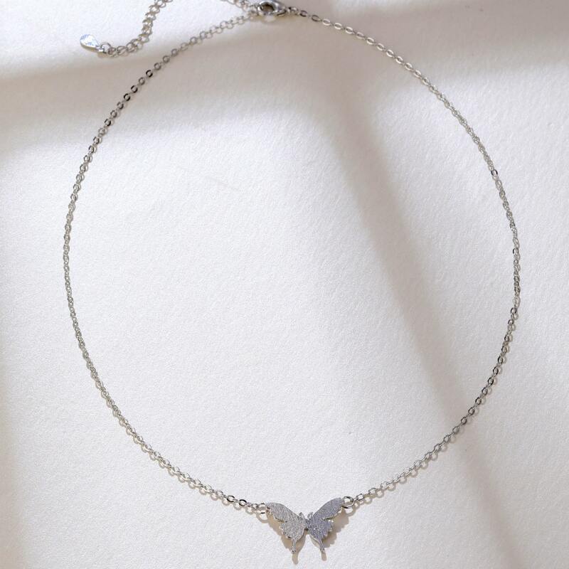 

Butterfly Chain Necklace, Silver