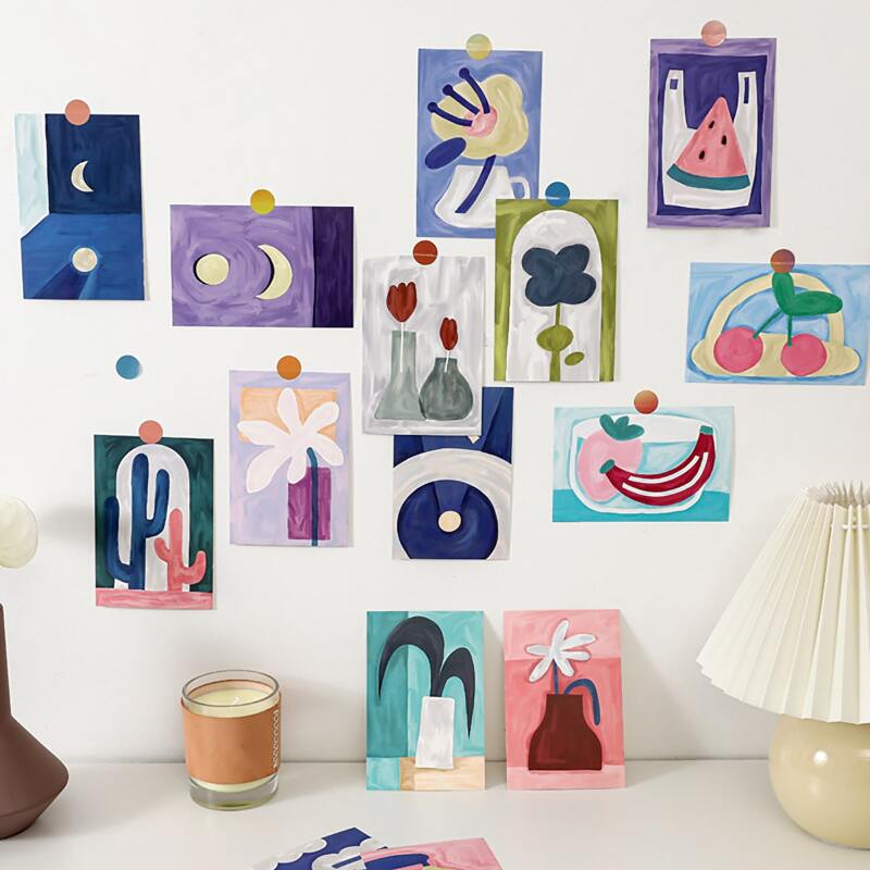 

15pcs Abstract Pattern Random Postcard, Multicolor
