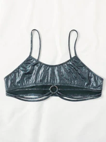 Sujetador con aro de color metálico - Azul - Ver 3