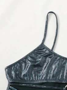 Sujetador con aro de color metálico - Azul - Ver 4