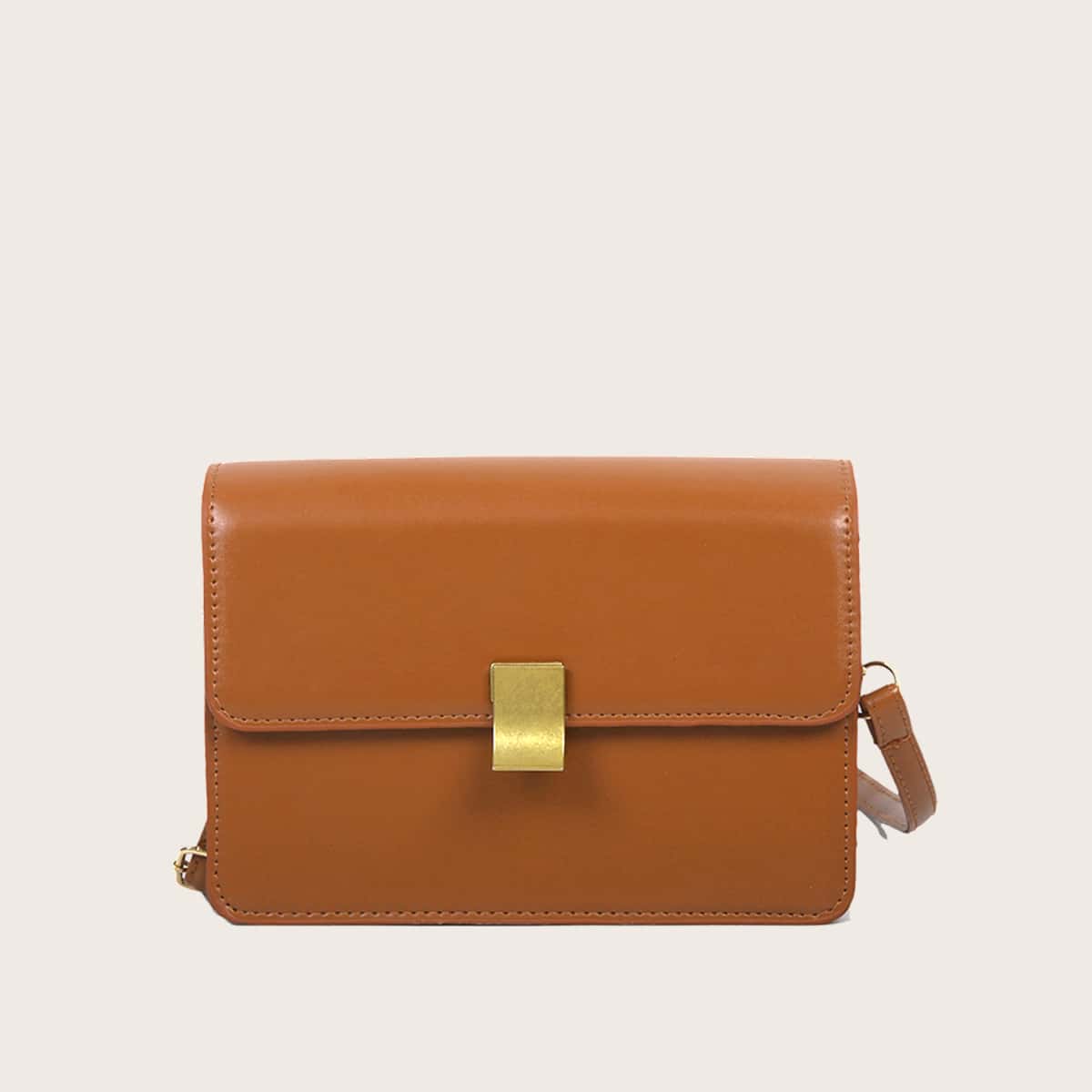 

Minimalist Flap Crossbody Bag, Brown